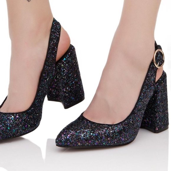 Anthropologie Shoes - SHELLYS LONDON New Pumps Slingback Sandal Leather Lined Glitter Women's Shoes